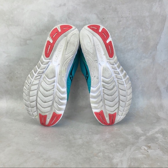 Saucony Kinvara 11 Green Orange Athletic Sneakers - Picture 6 of 8